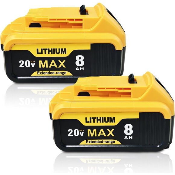 2-Pack 8000mAh Replacement for Dewalt 20V MAX Battery - Compatible with DCB200 - Picture 1 of 7